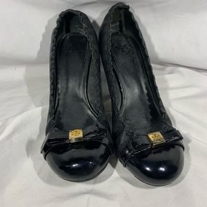 🌸Black Leather Tory Burch Kitten Heels 🌸